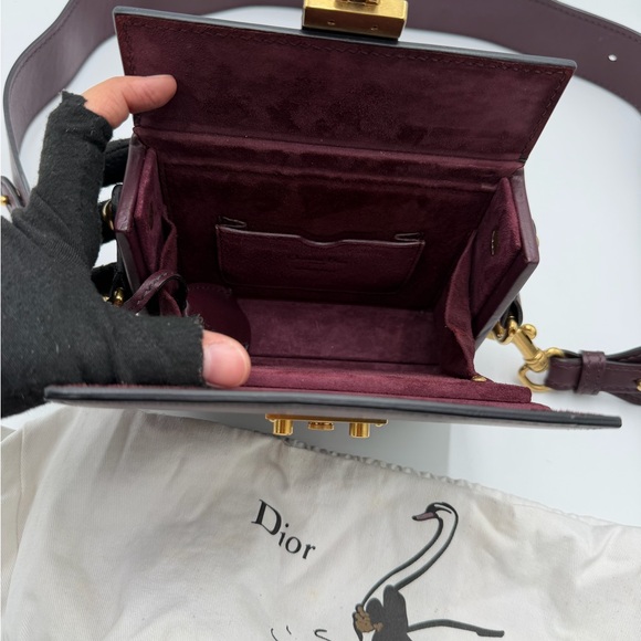 Dior Deep Burgundy Box Bag with Gold Accents - Picture 6 of 7